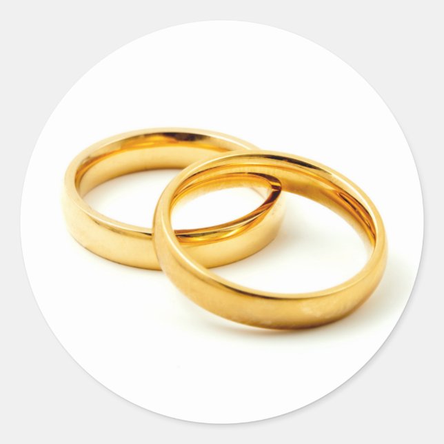 Wedding rings classic round sticker (Front)