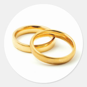 Wedding rings classic round sticker