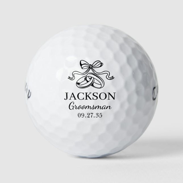 Wedding Rings Groomsman Golf Balls (Front)