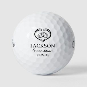 Wedding Rings Groomsman Golf Balls