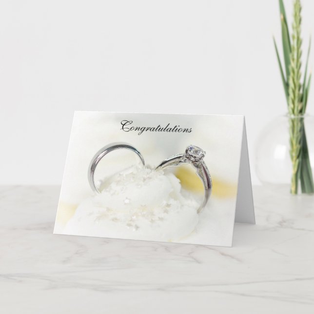 Wedding rings in frosting card (Front)