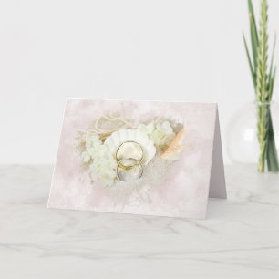 Wedding Rings in Seashell   Card