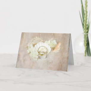 Wedding Rings in Seashell   Card