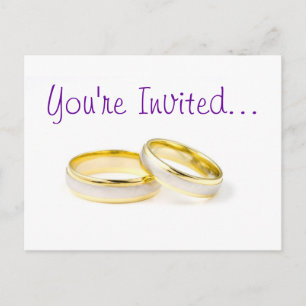Wedding Rings Invitation Postcard