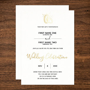 Wedding Rings Modern Minimalist Invitation