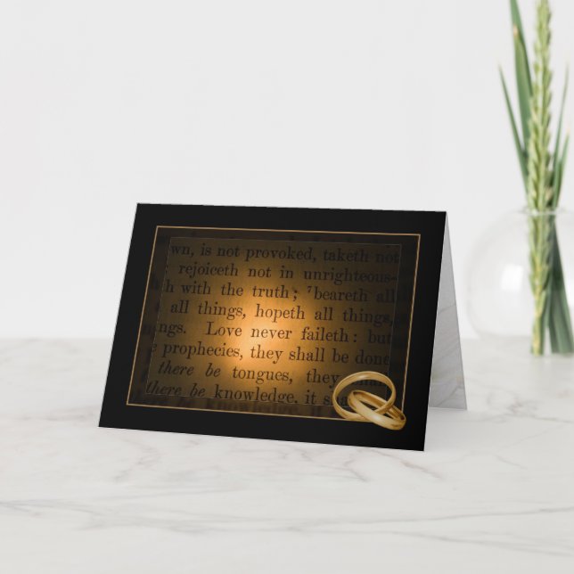 wedding rings on Bible verse Card (Front)