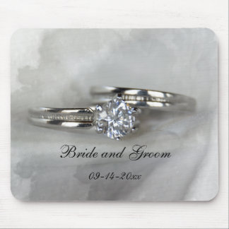 Wedding Rings on Grey Mouse Mat
