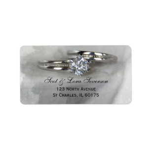Wedding Rings on Grey Return Address Labels