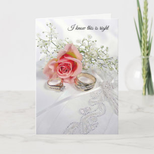 Wedding Rings On Satin Pillow Card