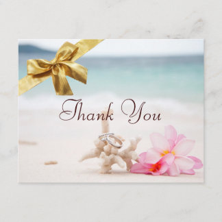Wedding Rings On The Beach Thank You Card2 Card