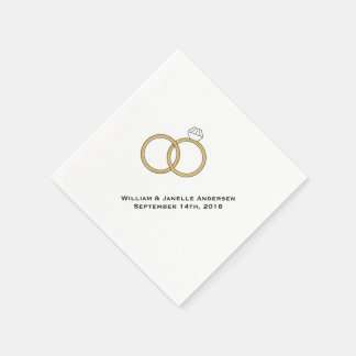 Wedding Rings Personalised Paper  Napkins