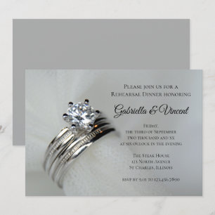 Wedding Rings Rehearsal Dinner Invitation