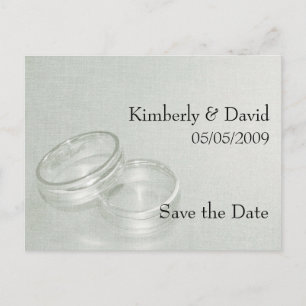 Wedding Rings Save The Date Card (Silver)