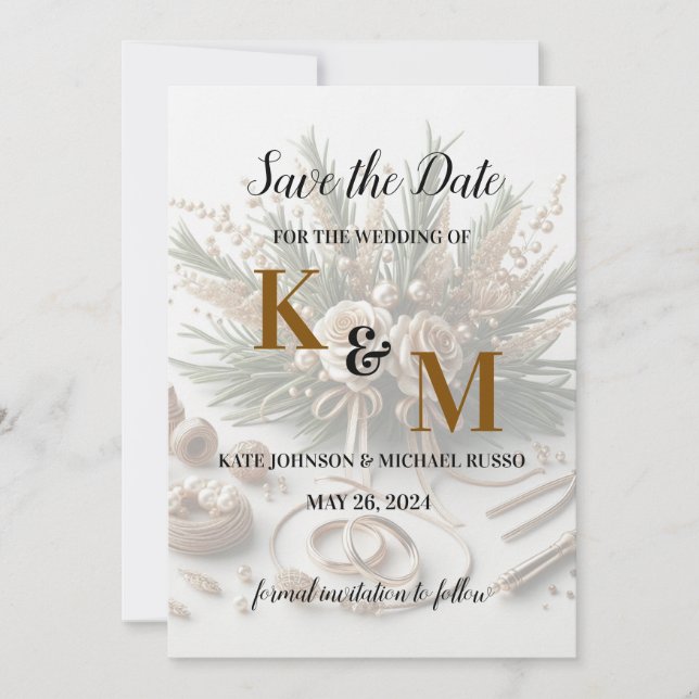 Wedding Rings Simple Abstract Save The Date (Front)