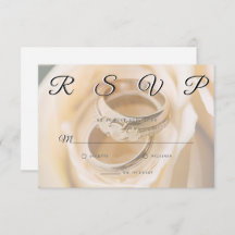 Wedding Rings Simple Elegant Minimalist RSVP Card 
