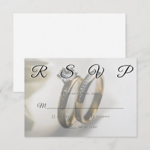 Wedding Rings Simple Elegant Minimalist RSVP Card 