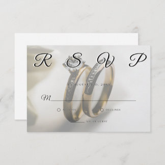 Wedding Rings Simple Elegant Minimalist RSVP Card 