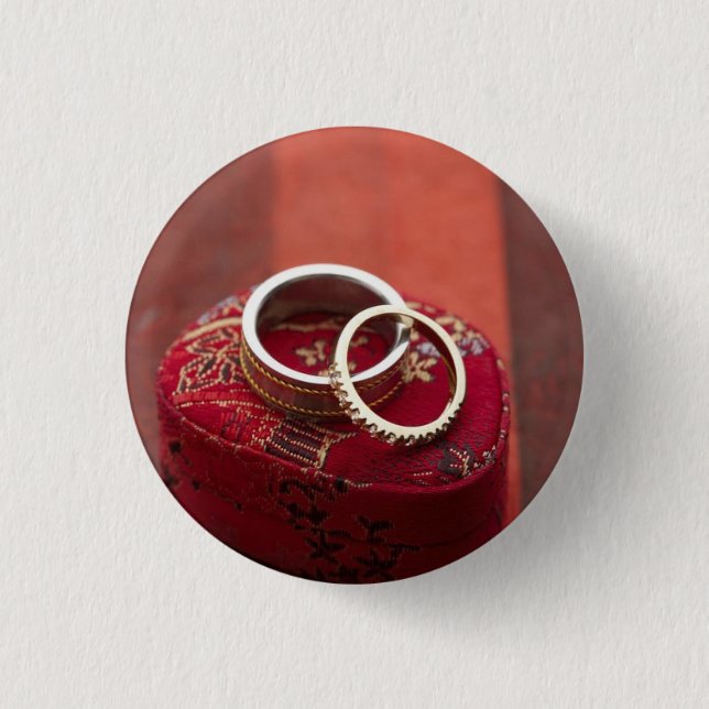 Wedding Rings Storage Box 3 Cm Round Badge (Front)