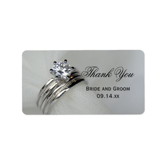 Wedding Rings Thank You Favour Tag Address Label