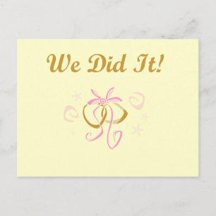 Wedding Rings We Did It T-shirts and Gifts Postcard