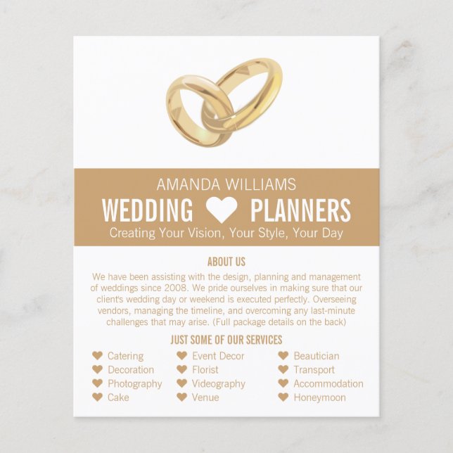 Wedding Rings, Wedding Event Planner Advertising Flyer (Front)
