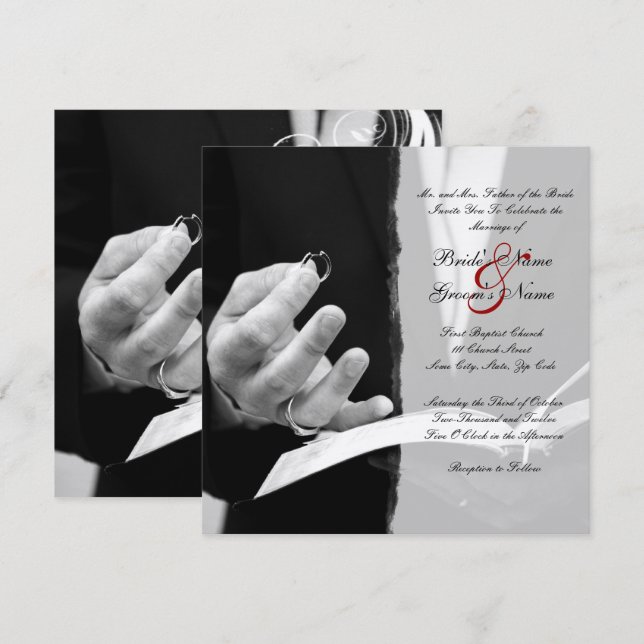 Wedding Rings Wedding+invitation Invitation (Front/Back)