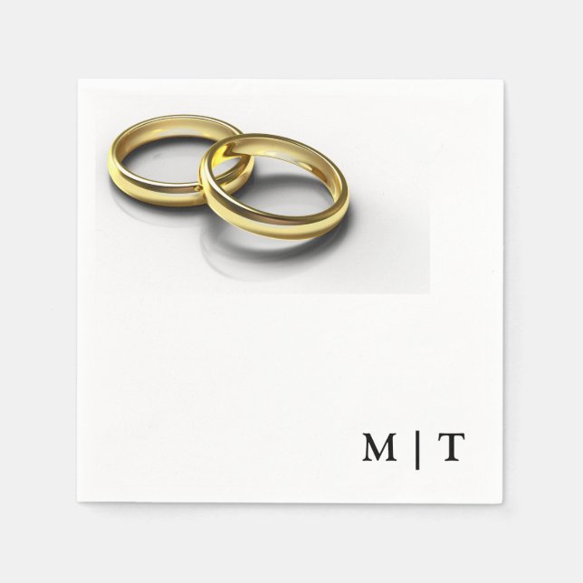 Wedding Rings Wedding Paper Napkin (Front)