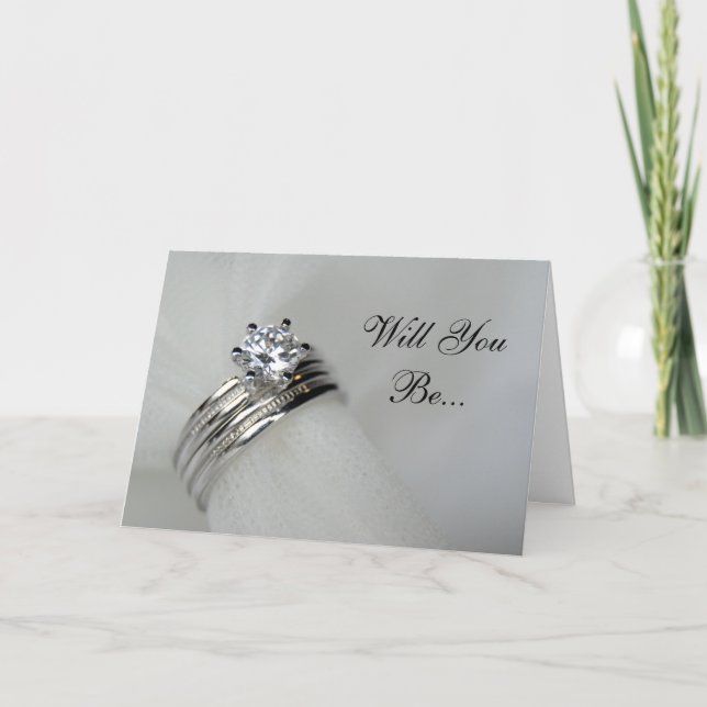 Wedding Rings Will You Be My Bridesmaid Invitation (Front)