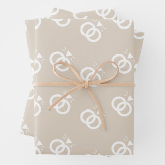 wedding rings wrapping paper sheet