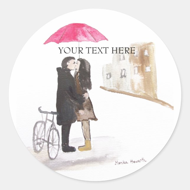 Wedding Romance Round sticker (Front)