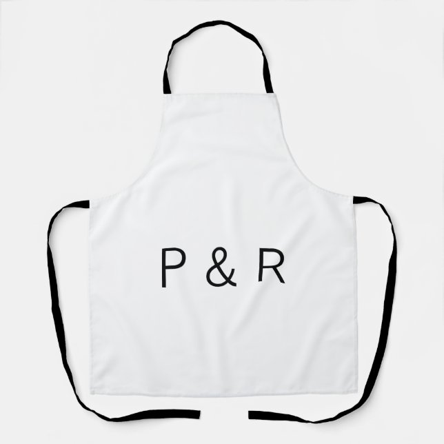 Wedding romantic partner add couple initial letter apron (Front)