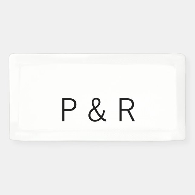 Wedding romantic partner add couple initial letter banner (Horizontal)