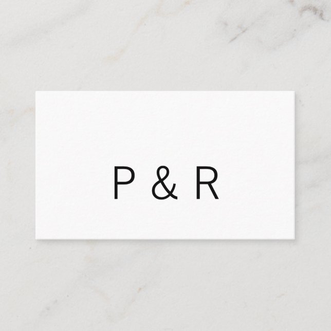 Wedding romantic partner add couple initial letter business card (Front)
