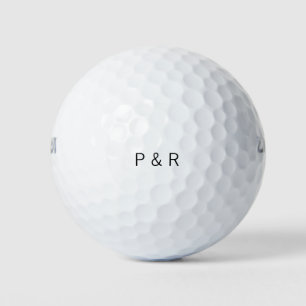 Wedding romantic partner add couple initial letter golf balls