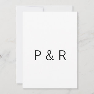 Wedding romantic partner add couple initial letter invitation