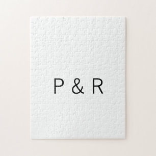 Wedding romantic partner add couple initial letter jigsaw puzzle