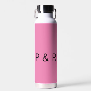 Wedding romantic partner add couple initial letter water bottle