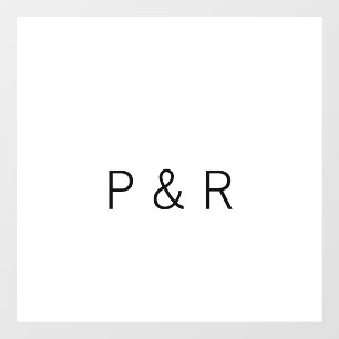 Wedding romantic partner add couple initial letter window cling