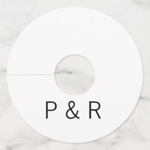 Wedding romantic partner add couple initial letter wine glass tag