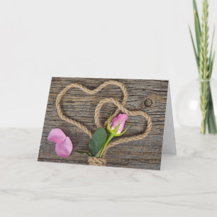 Wedding Rope Heart and Rose Card