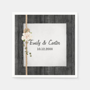 Wedding Rope Knot On Barn Wood Napkin