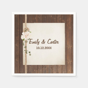 Wedding Rope Knot On Wood Napkin