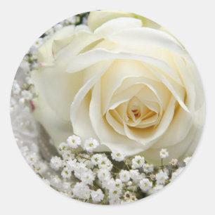 Wedding Rose Classic Round Sticker