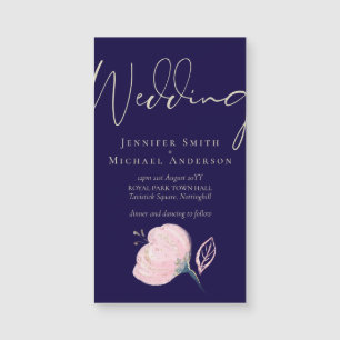 Wedding Rose Gold Navy Blue