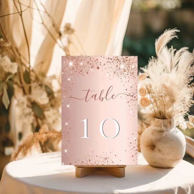 Wedding rose gold sparkles table number (Creator Uploaded)