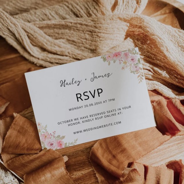 Wedding Rose RSVP Card Template (Wedding Rose RSVP Card Template)