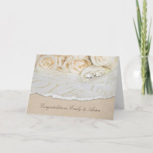 Wedding Roses and Rings Card