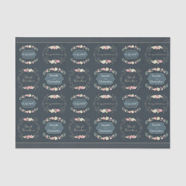 Wedding Roses Tissue Paper (Front)