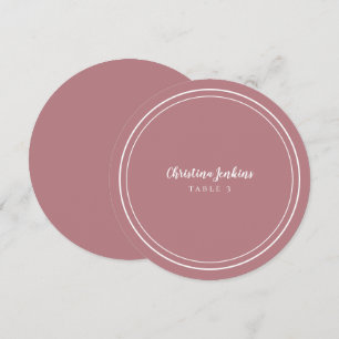 Wedding Round Custom Guest Dusty Rose Place Card