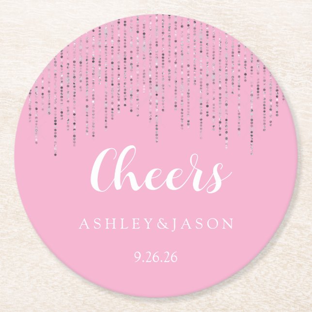 Wedding  round paper coaster (Front)